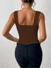 Square Neck Tank Top Wide Shoulder Straps Crop Tops Women Summer Camis Solid Color Camisole Fashion Tube Female Sleeveless Cropped Vest Y2K Clothes