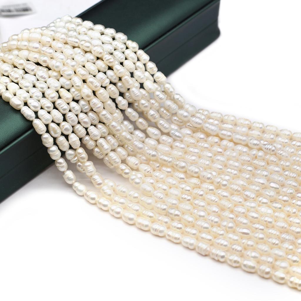 1 нить элегантные бусины из натурального жемчуга белые, уникальные роскошные бусины-разделители в форме риса для самостоятельного изготовления женского ожерелья, браслета на щиколотку, аксессуаров 36 см