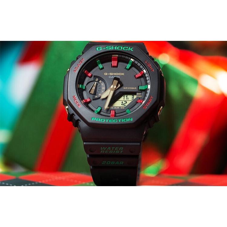 Casio Мужские часы с двойным дисплеем (жидкокристаллический/аналоговый) Серия Черные Часы GA-2100TH-1A GA-2100TH-1A