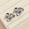 New Fashionable Gray Crystal Charm Earrings Y2K Ellipse Geometric Earring Line Triangle Geometric Symmetry Ear Jewelry