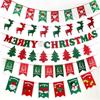 Festive Merry Christmas Bunting Hanging Banner Flag For Xmas Party Decoration