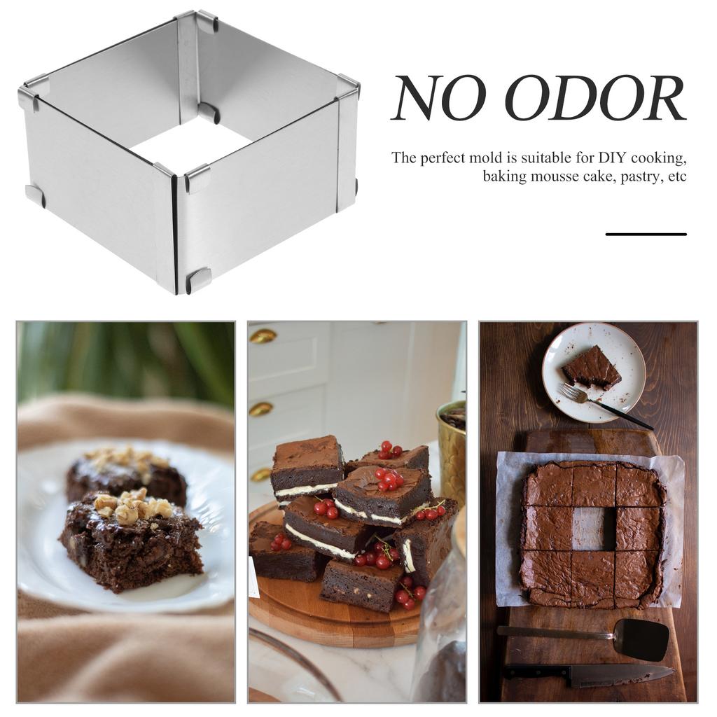 Квадратная форма для мусса Кольцо для торта из нержавеющей стали Серебристый Инструмент для выпечки Антипригарный Легко моется Многоразовый Идеально подходит для DIY приготовления выпечки