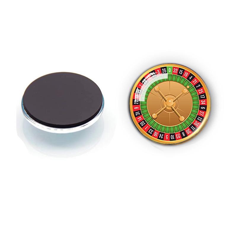 Casino Roulette Wheel Fridge Magnet, Time Gem Gambling Decor Soft Magnetic 30mm
