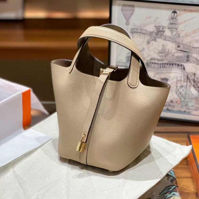 Новая женская сумка из натуральной кожи, кожа TOGO, кожа 1822 см, корзина для овощей, ручная сумка-ведро, Cross Border