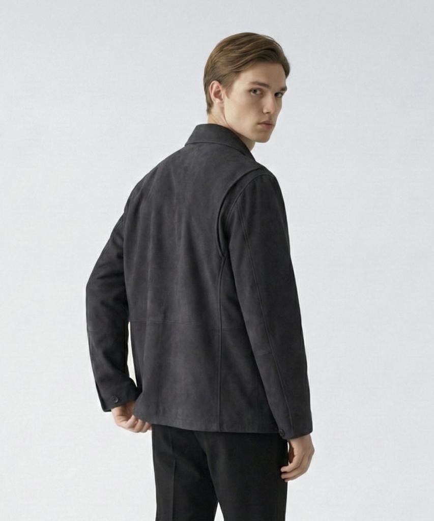Pinblack (Men) Classic Italian Nubuck Denver Jacket