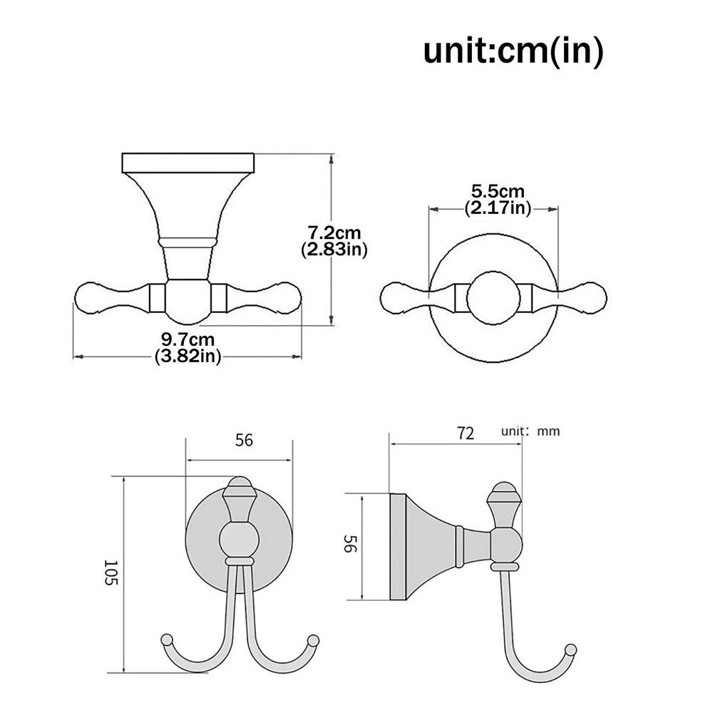 Wall Mount Antique Brass Towel Hook Double Hook Door Wall Hook Retro Robe Hooks  Home Decor