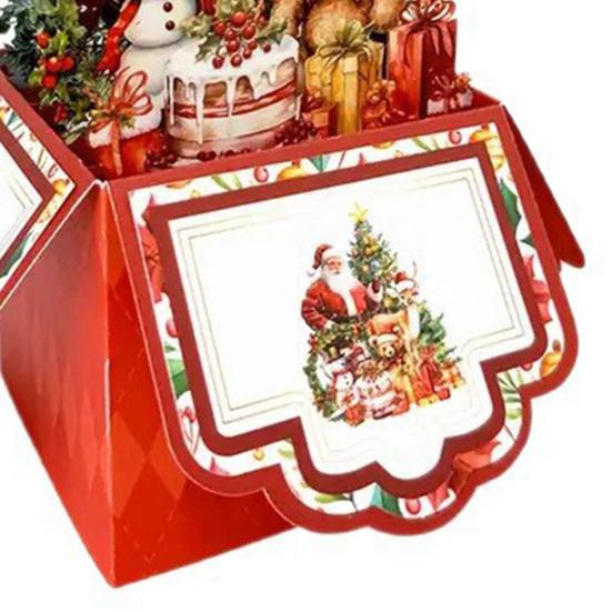 Christmas Pop Up Card 3D Folding Greeting Cards Funny Santa Snowman Bear Holiday Gift Card for Xmas Party Favors
