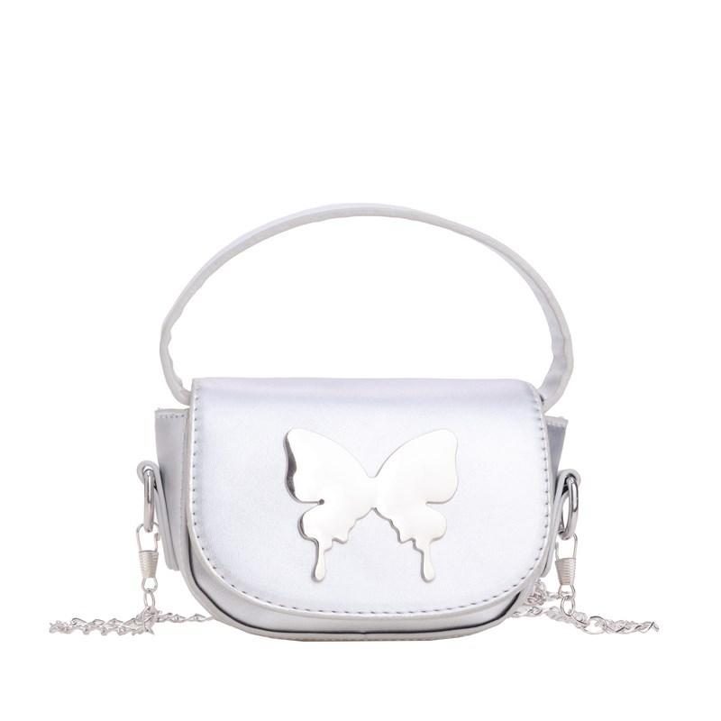 Простая и модная маленькая квадратная сумка женская 2025 новая модель с детской сумкой бабочка милая однотонная сумка-мессенджер на плечо для перекуса