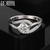 925 Sterling Silver Round AAA Zircon Ring Charm Wedding Jewelry