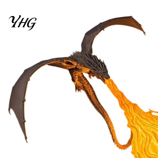 Dragon Night Light LED Flame Lamp, 3D Printed Flying Bookshelf Light, Fantasy Book Nook with Warm Glow for Halloween Shelf Reading Room Decor
