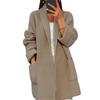 Tooxika New Women's Thickened Solid Color V-Neck Knitted Cardigan Loose Pocket Sweater Jacket