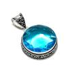 Swiss Blue Topaz Gemstone Silver Pendant In 925 Sterling Silver- Handmade Design, Everyday Wear Jewelry, Unique Swiss Blue Topaz Pendant Gifts