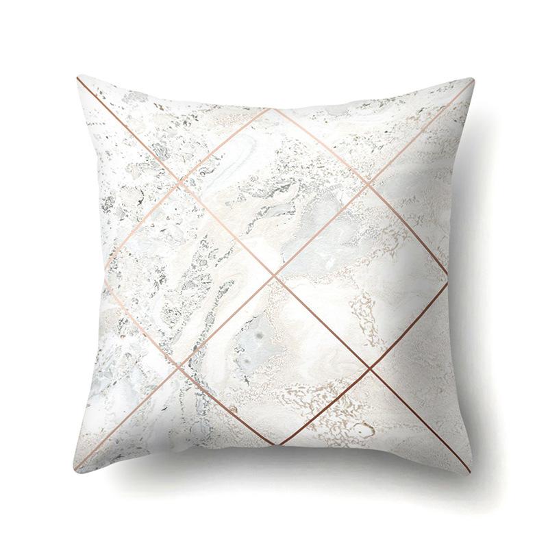 Nordic Ins Marble Polyester Pillowcase Car Decoration Home Printed Waist Cushion Pillowcase