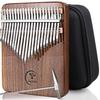 21-Key Walnut Kalimba Thumb Piano with Tuning Hammer and Protective Case, Japanese Language Learning Instruction, Sheet Music, Katakana Scale