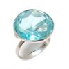 Natural Swiss Blue Topaz Gemstone 925 Sterling Silver Jewelry Ring Size 8.5 E8e05
