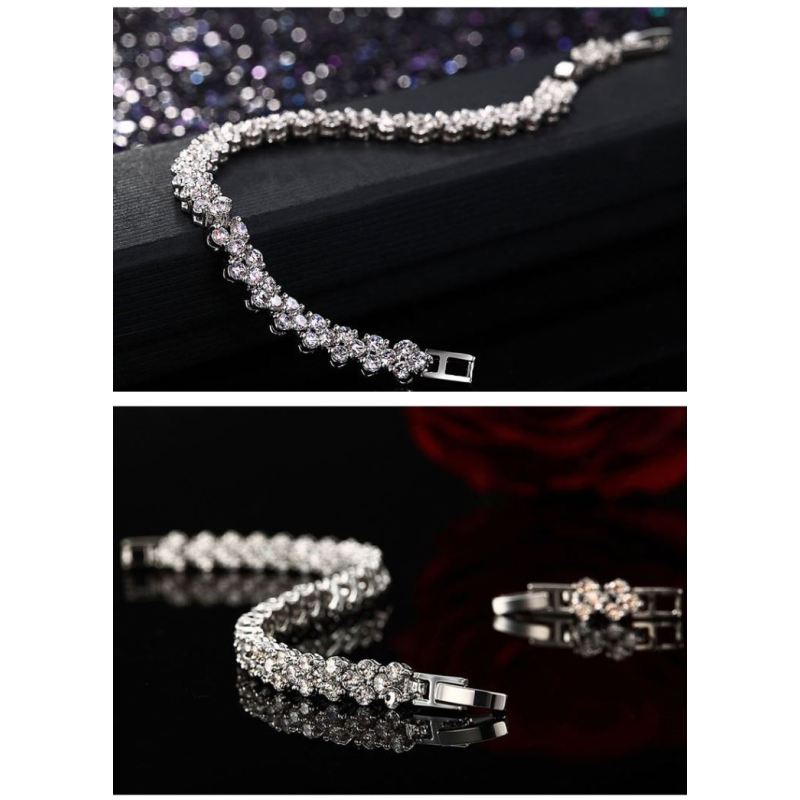 Римский браслет ins нишевый дизайнерский имитация муассанита, полный бриллиантов, легкий роскошный модный браслет, женский браслет с подарочной коробкой