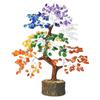 7 Seven Chakra Crystal Tree Gemstone Tree Crystal Showpieces for Home Decor Items Good Luck Gifts with Silver Wire and 300 Beads