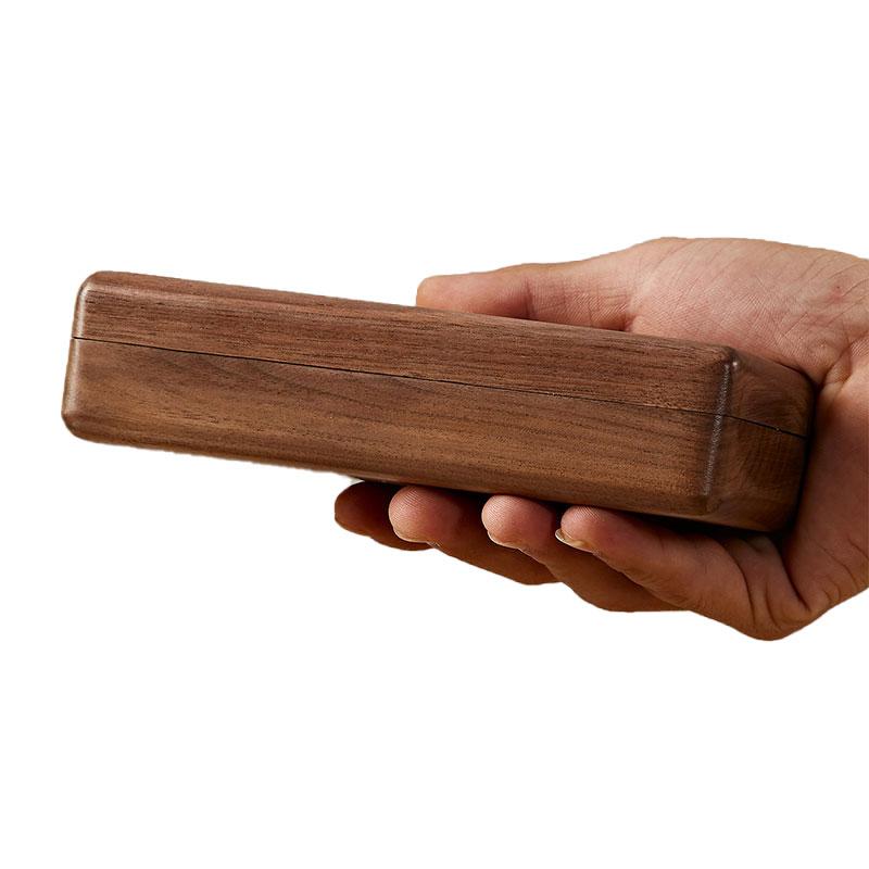 Portable Solid Wood Glasses Case Walnut Retro Style Eyewear Organizer for Men & Women Business Travel Myopia Storage Box Gift