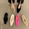 Fashion Fashion Pointed Toe Fur Ballet Flats Woman Winter Warm Plush Shallow Loafers Ladies Concise Furry Heeled Dress Shoes