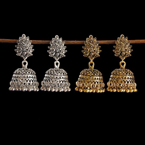 Индийские богемные серьги-капли с кисточками для женщин, этнические афганские винтажные серьги-колокольчики, ретро-бижутерия в цыганском стиле