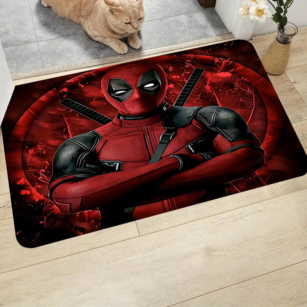 1pc Marvel Deadpool Doormat Vibrant Superhero Character Printed Floor Rug with Non Slip Backing Durable Soft Absorbent Mat Ide