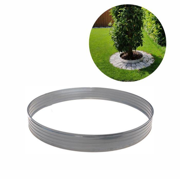 Anneau d'arbre en aluminiumminium hauteur 100 mm diamètre 0.8 m bordure ronde pour jardin parterre gazon