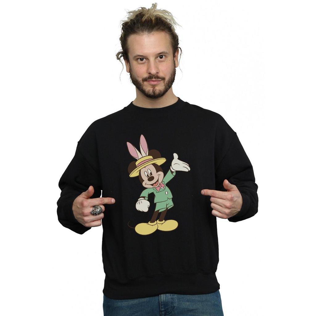 Disney Mens Mickey Mouse Easter Bunny Sweatshirt
