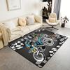 Black White Motocross Off Road Area Rug Thick Non Slip Extreme Sports Bedroom Floor Carpet Decorative Living Room Mat 1PC