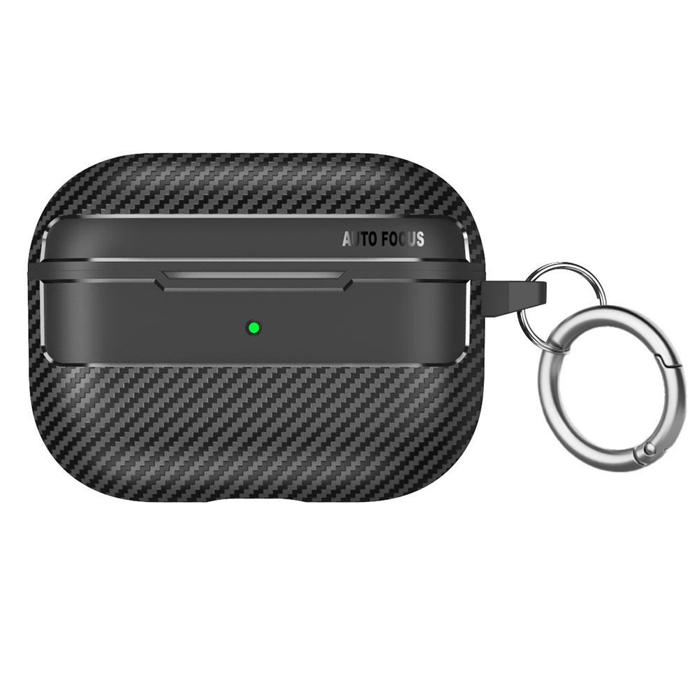 Для AirPods Pro 3 Чехол 2025 Чехол с текстурой углеродного волокна с карабином Противоударная беспроводная крышка для AirPods Pro 3