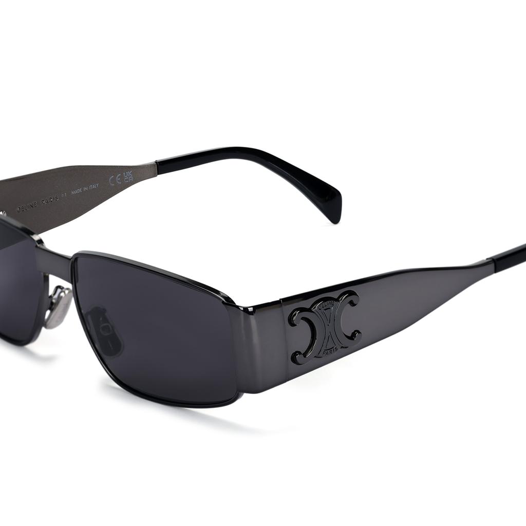 Celine Logo Design Metal Square Sunglasses Men sunglasses Black CL40325U14A