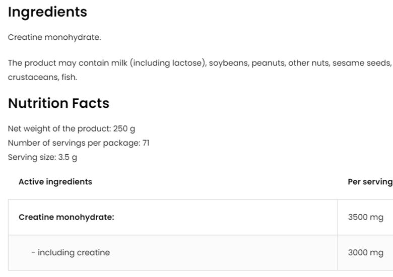 Ostrovit - Креатин Моногидрат Creapure - 250 г.