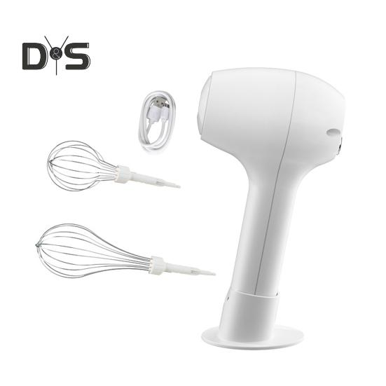 Portable Hand Mixer Electric USB Rechargeable Cordless Egg Beater with 2 Stirring Nets 3 Speeds Kitchen Whisk for Baking
