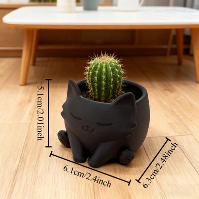 Напечатанный на 3D принтере кот, форма животного для улицы, горшок-кашпо для суккулентов, контейнер для комнатных трав и цветущих растений