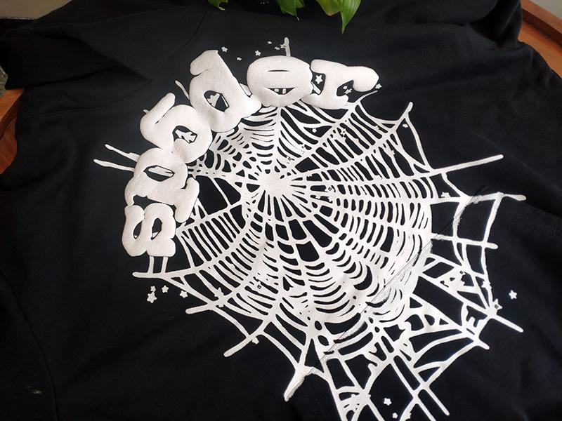 Heavyweight Spider Web Foam Print Fleece Hoodie (450G)