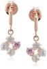 BLOOM [Official] Women's K10 Pink Gold Earrings with Cubic Zirconia and Flower Motif, 0231-3630-0011-0000