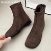 Winter Flats Suede Women Ankle Boots Short Plush Warm Designer Cotton Shoes 2025 Trend Walking Non-slip Cozy New Botas De Mujer