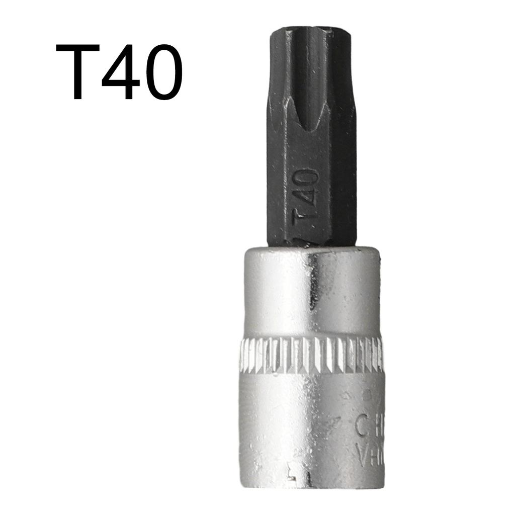 1Pc Screwdriver Bit 1/4Inch Drive Socket Ratchet Socket T8 T15 T20 T25 T27 T30 T40 Extension Rod Socket 38mm Hand Repairing Tool