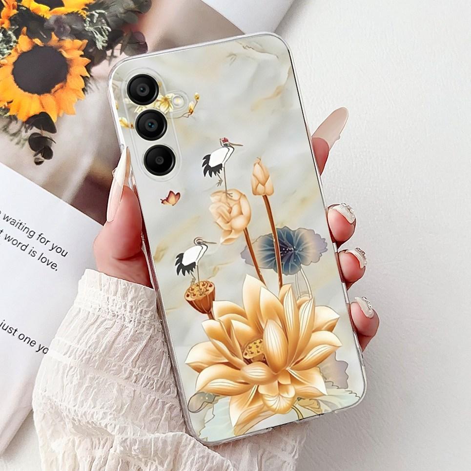 Back Cover For Samsung A16 A06 4G 5G Cartoon Dragon Flower Phone Case For Galaxy A26 A36 A56 5G Coque Bumper Soft Clear TPU Capa