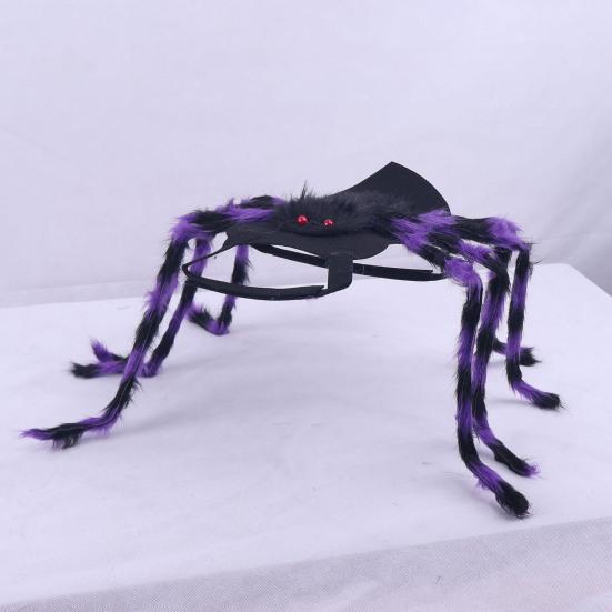 Pet Spider Costume Halloween Furry Giant Simulation Spider Apparel for Cats Small Medium Dogs Pet Halloween Party Cosplay Dress Up Accessory