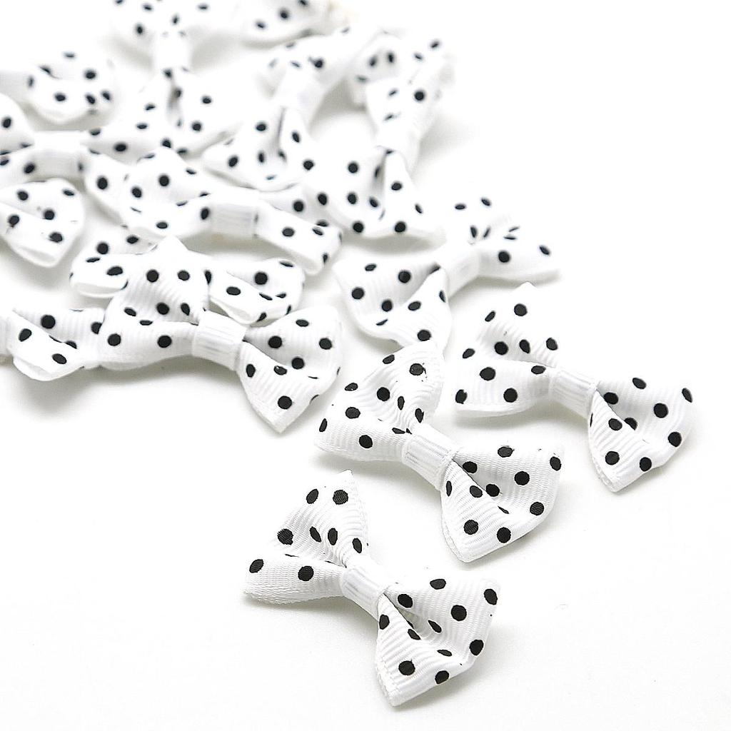 25/50Pcs Dots Satin Multi Color Grosgrain Dots Satin Ribbon Bow For Sewing Craft Wedding Bow Tie Decoration