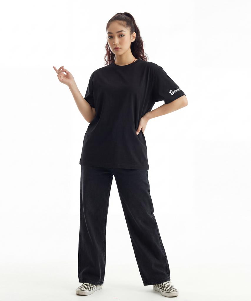 CREAM SODA LAB Sleeve Small Logo Authentic Short Sleeve T-Shirt Black