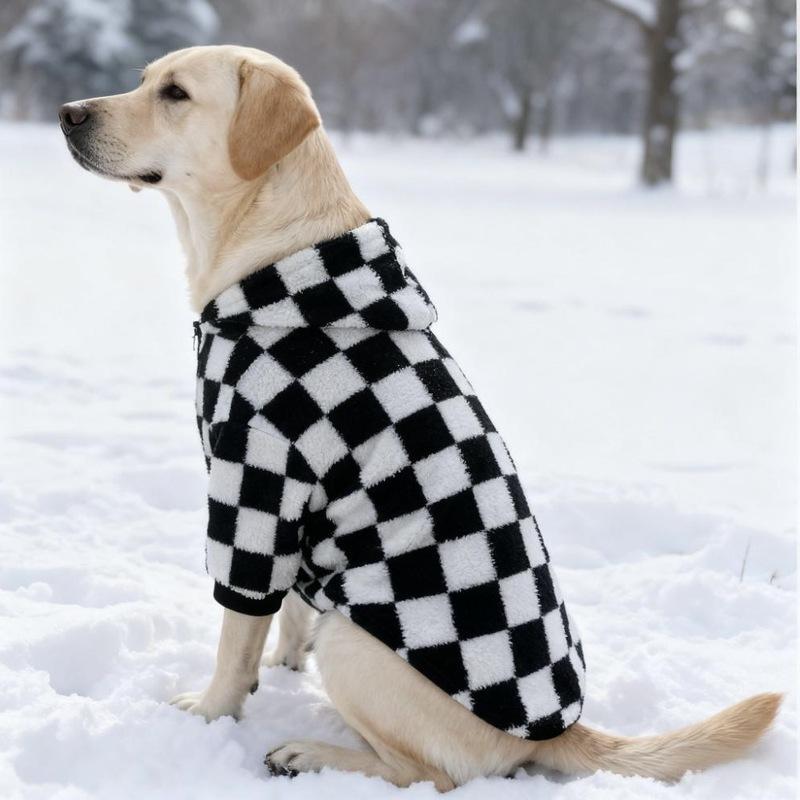 Thick Warm Fleece Pet Sweatshirt for Autumn Winter, Cold Weather Dog Clothes for Medium Large Dogs Golden Retriever, Labrador