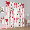 2pcs,2D Plane Printing Curtains&Window Treatment Candy Cane Hearts (4) 100% Polyester (without Rod) Gifts Use for Bedroom,
