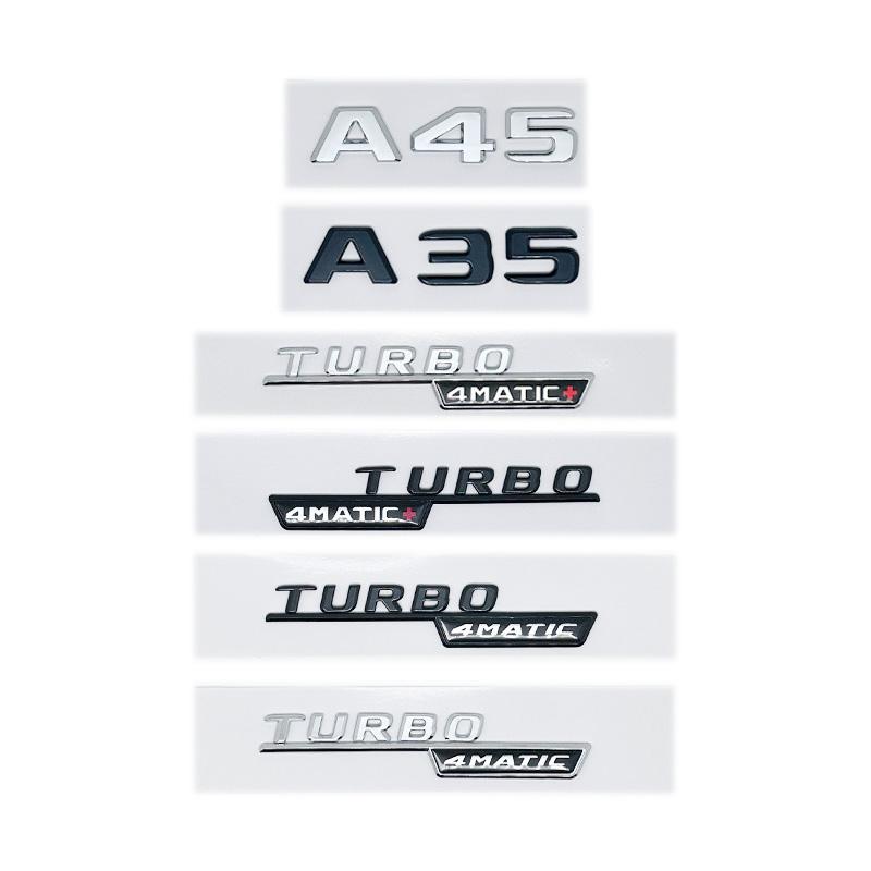 3D ABS глянцевые черные буквы A35 A45 A45S Turbo 4matic эмблема для Mercedes Benz AMG автомобильное крыло багажника сзади W176 W177 наклейка с логотипом