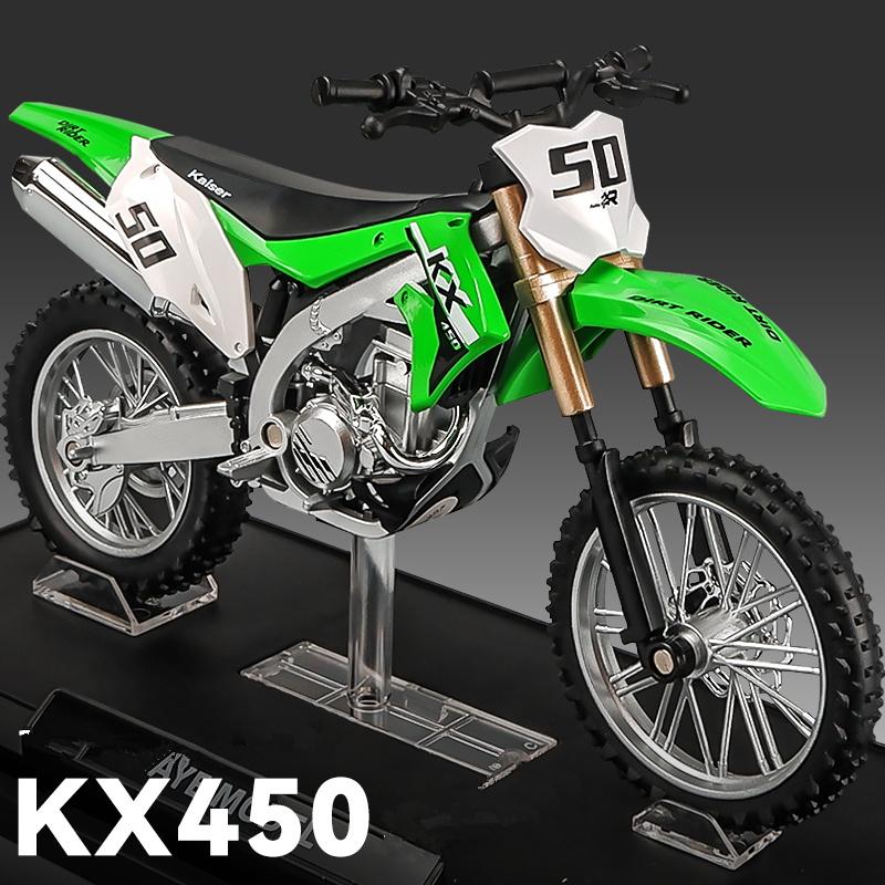 1/12 Scale Kawasaki KX450 Alloy Sports Motorcycle Model Diecast Metal Road Mountain Off-road Motorcycle Model Simulation Kids Toy Gift