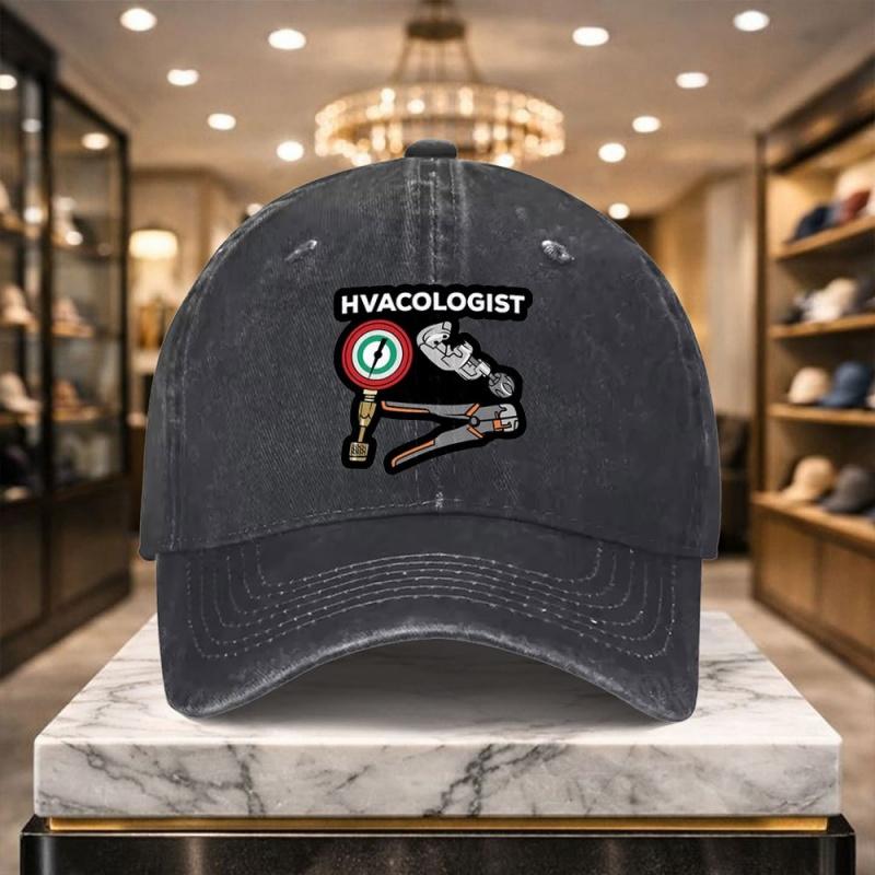 Casual Versatile HVAC Baseball Cap Adjustable StreetStyle Hat for Outdoor Sports Daily Wear
