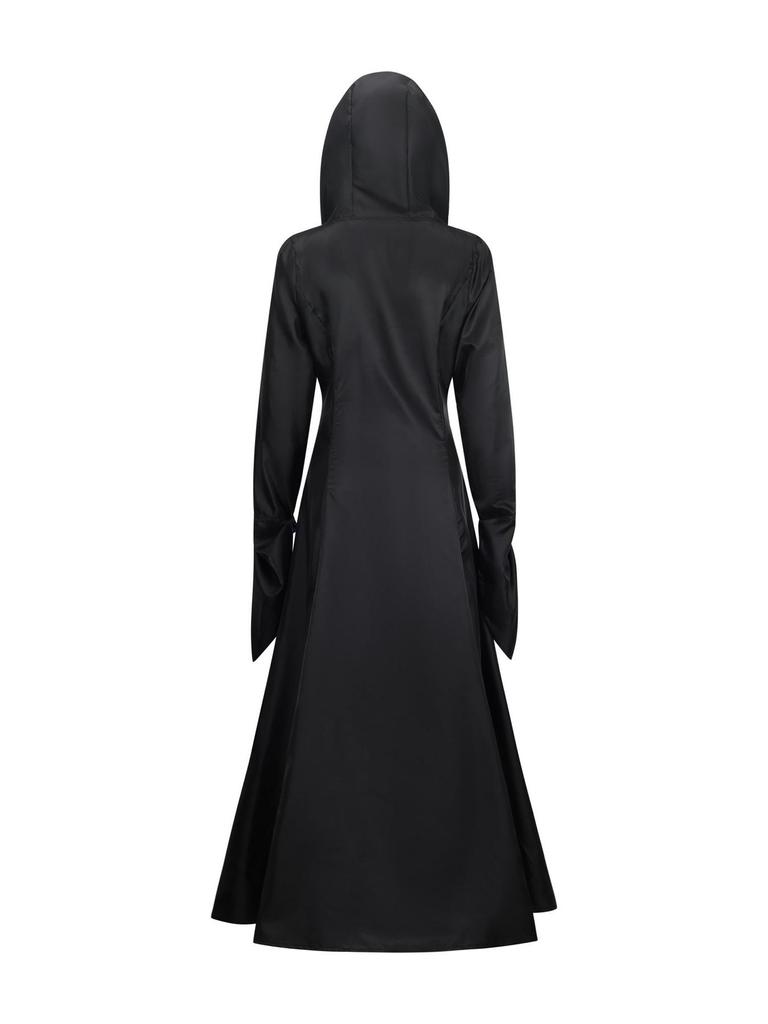 Vintage European Court-Style Hooded Long Sleeve Halloween Dress