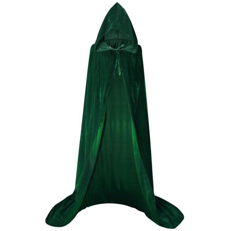 Hood Cosplay Cloak Medieval Long Cape Halloween Party Women Men Adult Long Mage