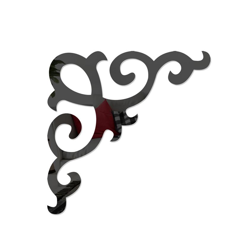 4 шт., украшение комнаты, современные настенные наклейки, угловые наклейки, акриловая линия талии, настенный декор, 3D зеркальная наклейка «сделай сам»