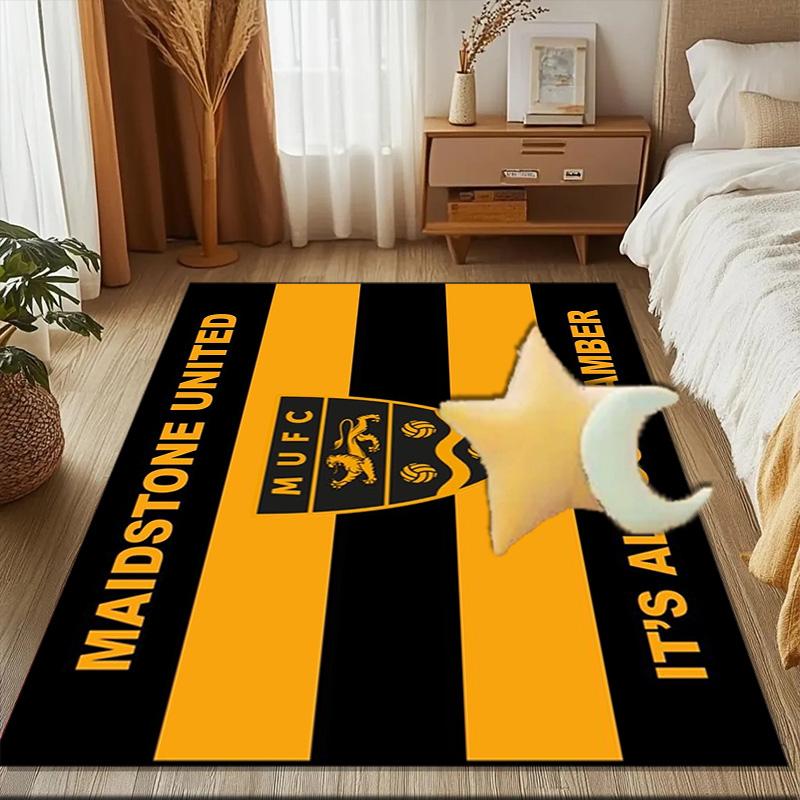 Football Crest Printed Office Carpet Chair Cushion Entryway Rug, Rugs for Living Room, Bedroom Christmas gifts